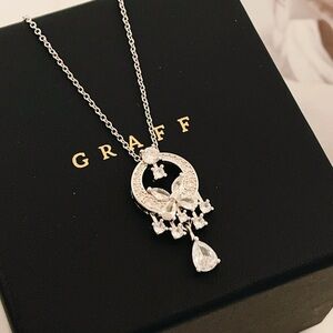 Graff Silver Necklace with Crystal Accents